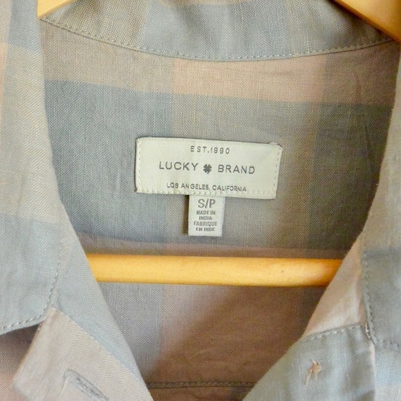 Lucky Brand Linen Blend Button Down Blouse - Picture 6 of 7